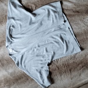 New Day Short sleeve lightweight sweater. Grey with silver threads